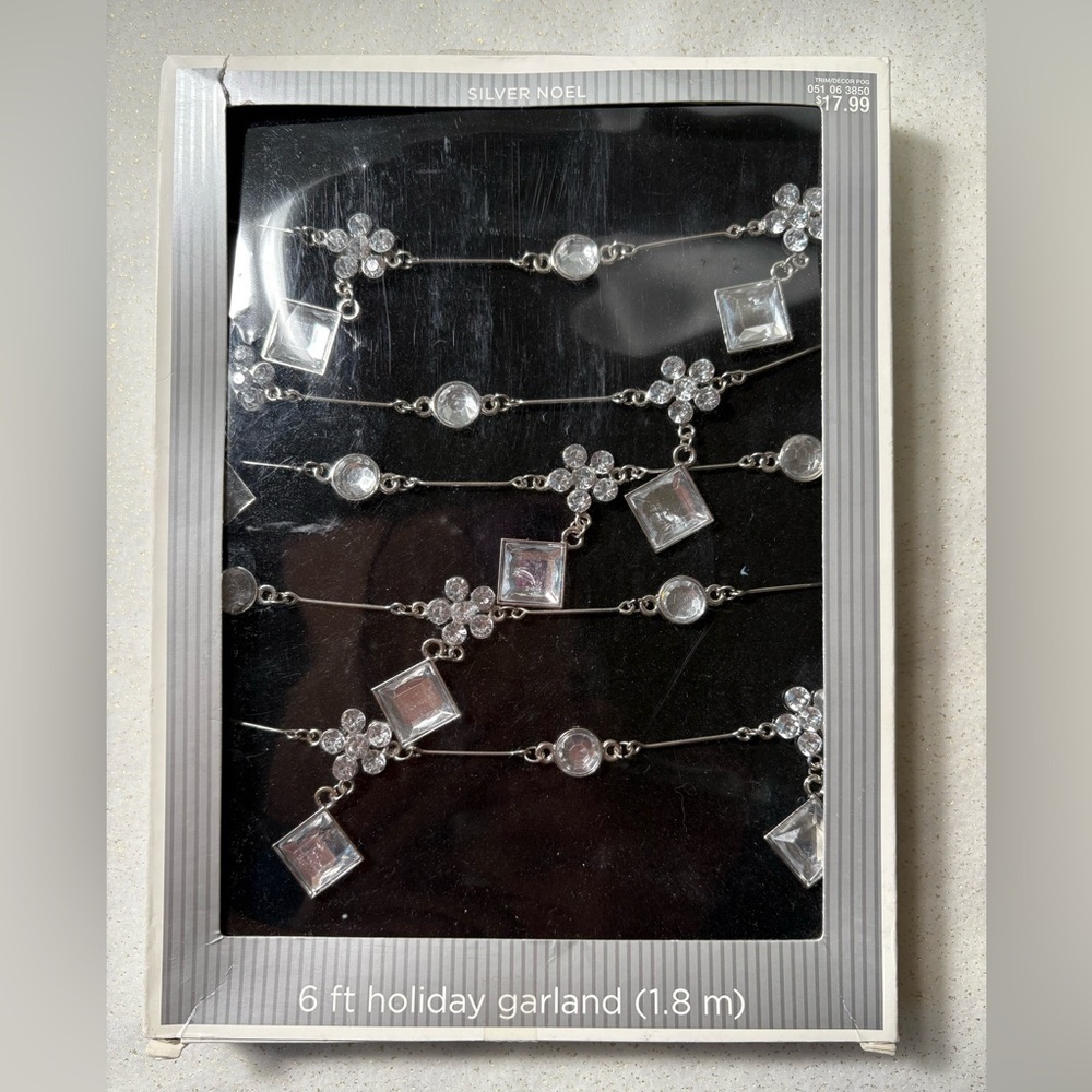 NIB Target Silver Noel 6 ft. Holiday Garland.